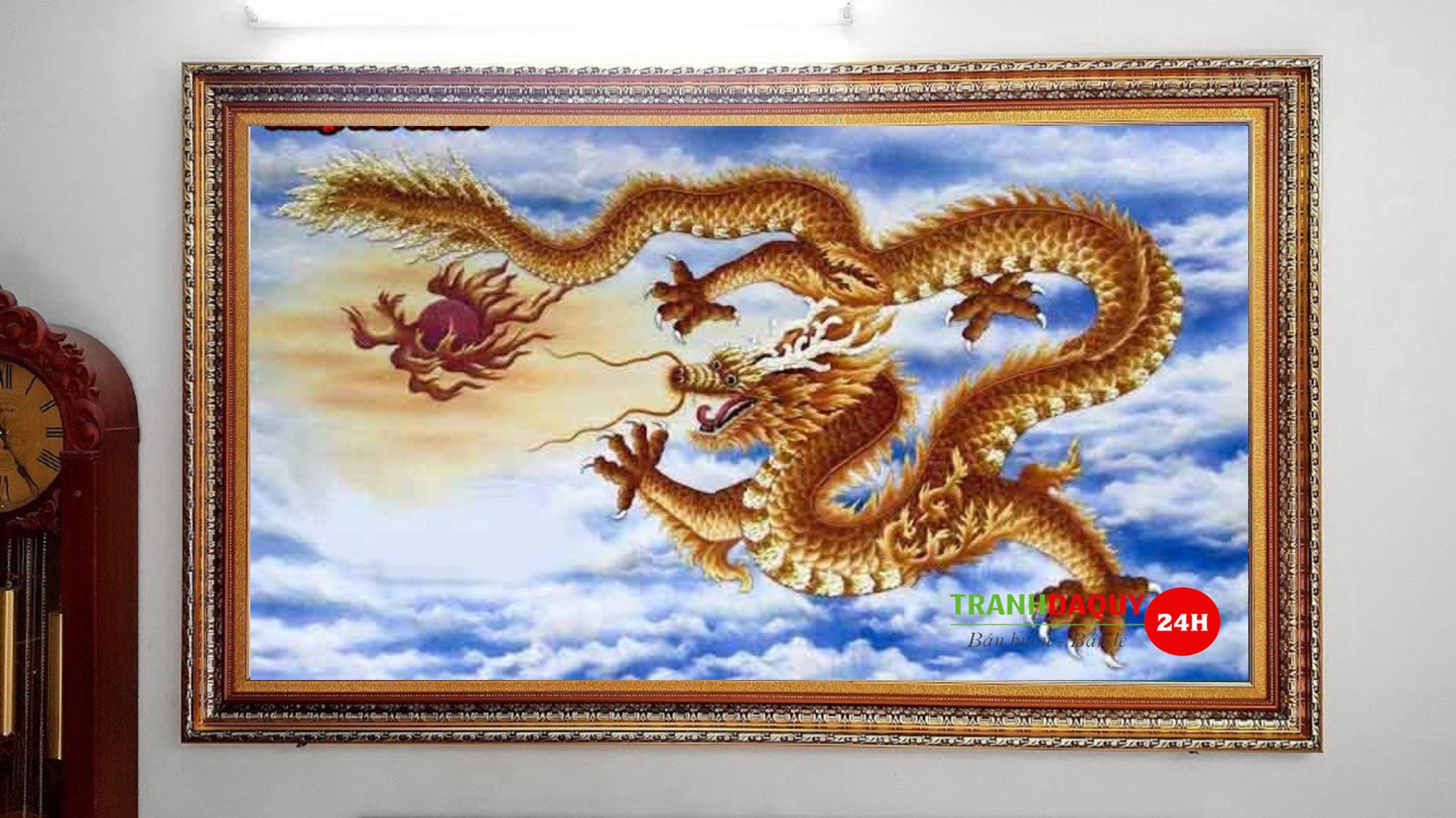 Rồng vàng - Tranh Đá Quý Phong Thủy 24h - Công Ty TNHH Tranh Đá Quý Phong Thủy 24h